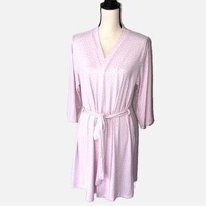Laura Ashley Pink Heart Print Robe Size Large